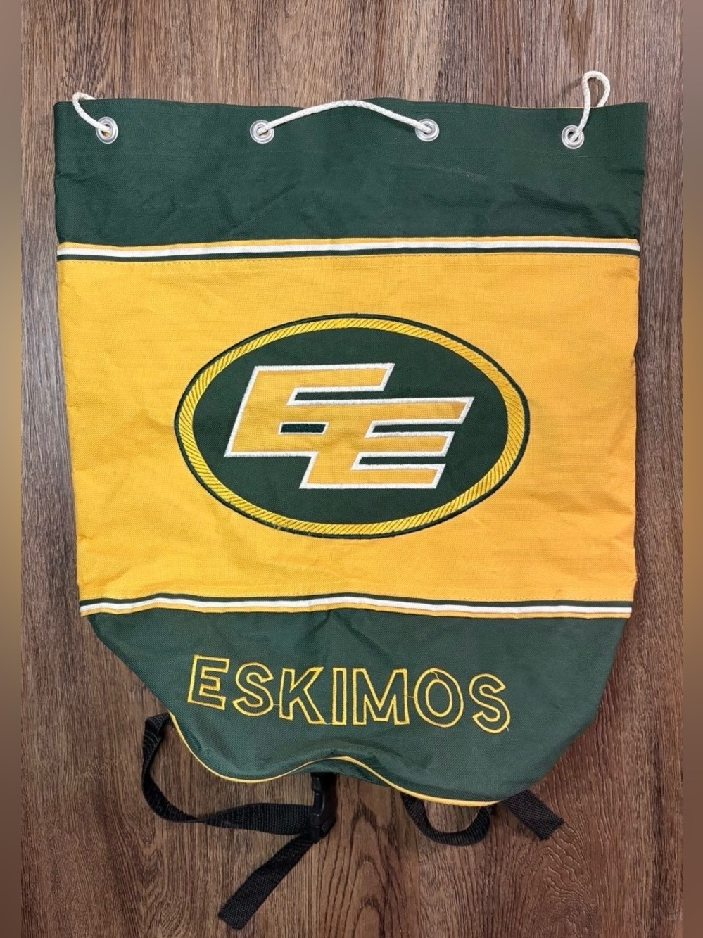 Vintage Edmonton Eskimos CFL Laundry Bag Backpack